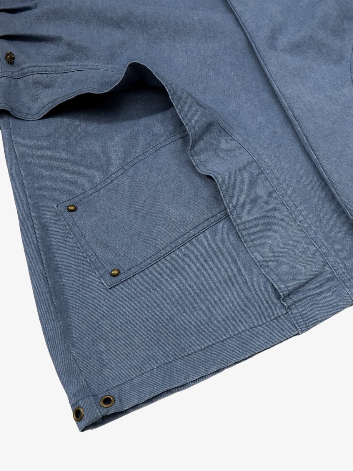 Pleated Panel Curved Leg Cargo Cotton Pants 