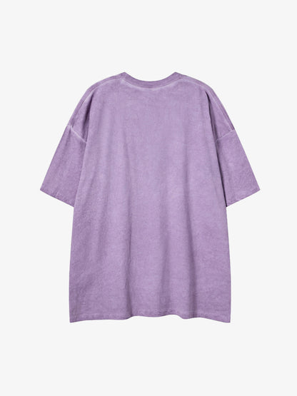 Acid Wash Figure Graphic Oversized T-Shirt