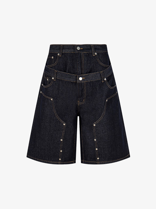 Raw Denim Oversized Shorts