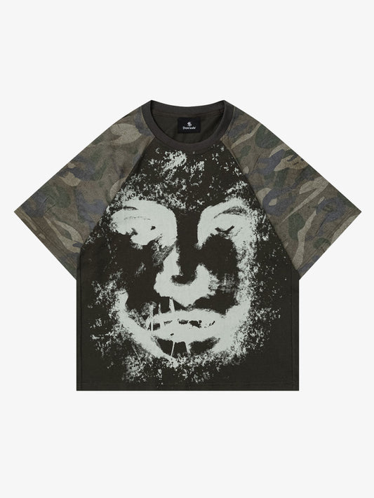 Black & White Abstract Print Oversized T-Shirt