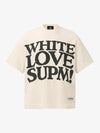 White Oversized Waffle Knit Tee
