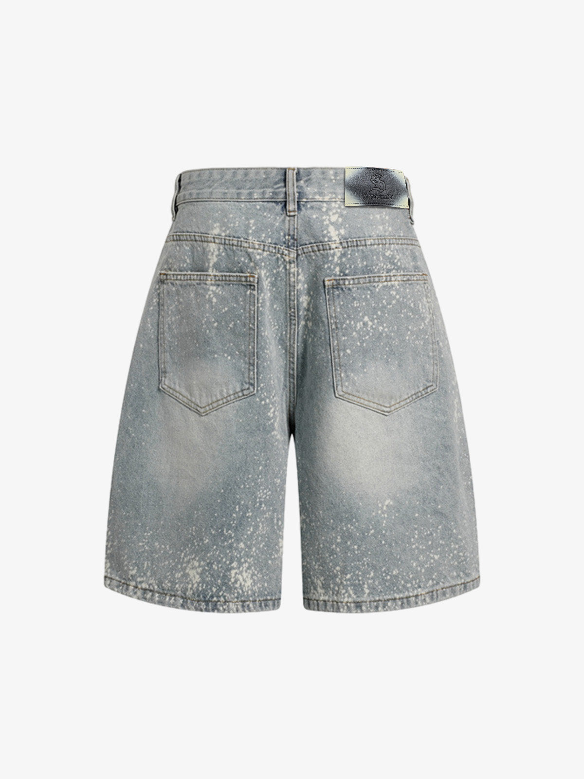 Splatter Washed Denim Shorts