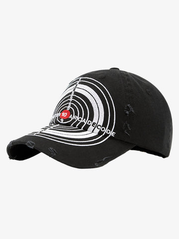 Distressed Camo Target Pattern Cap