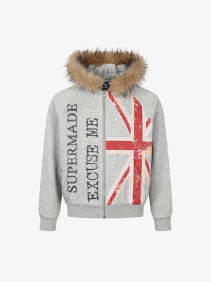Union Jack Fur Hooded Jacket