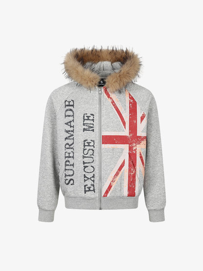 Union Jack Fur Hooded Jacket