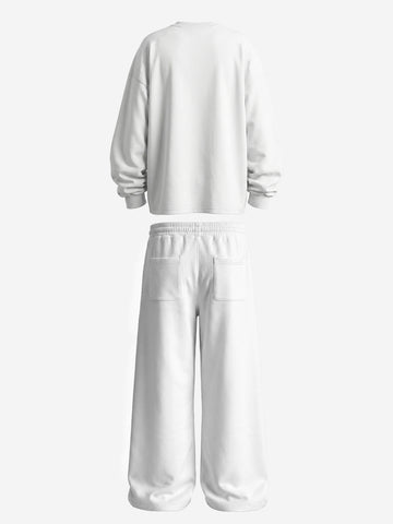 Two-Tone Embroidered Sweatshirt Set