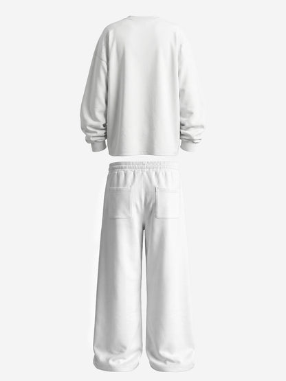 Two-Tone Embroidered Sweatshirt Set