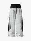 Layered Double-Waistband Wide-Leg Sweatpants