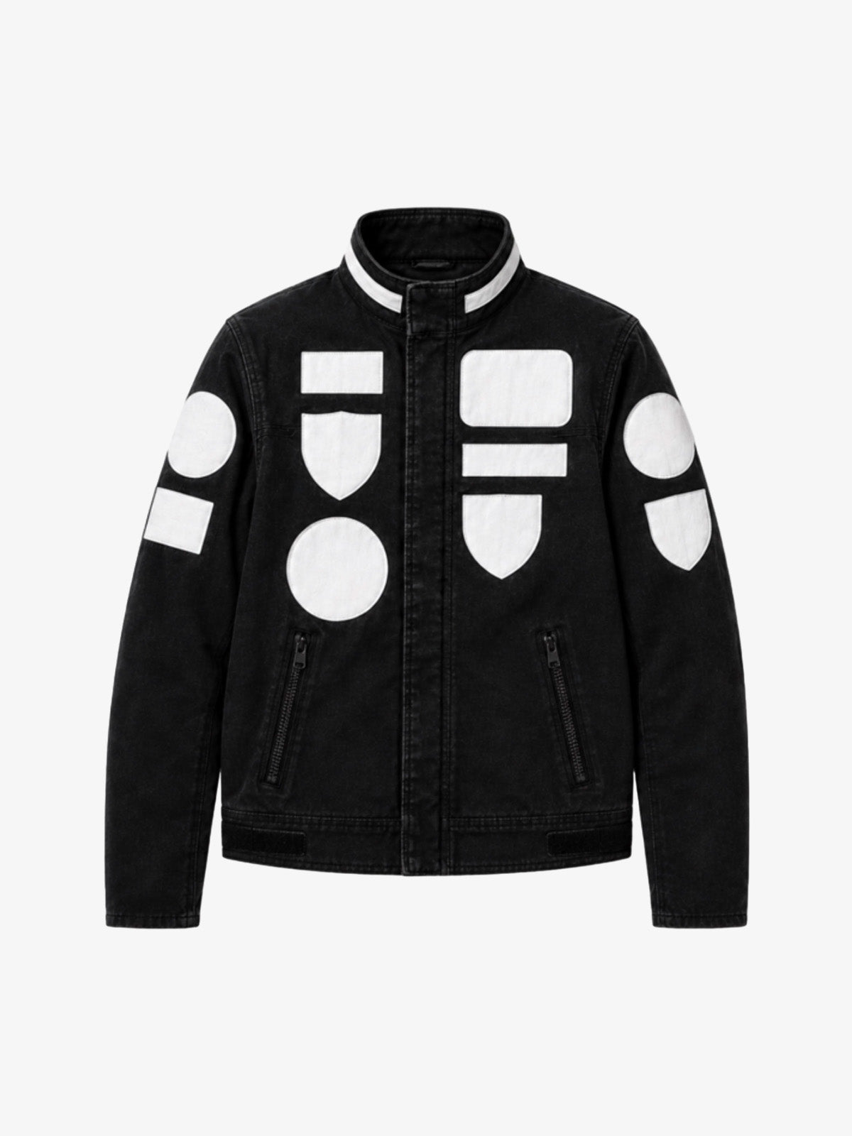 Distressed Racing Jacket with Patch Detail