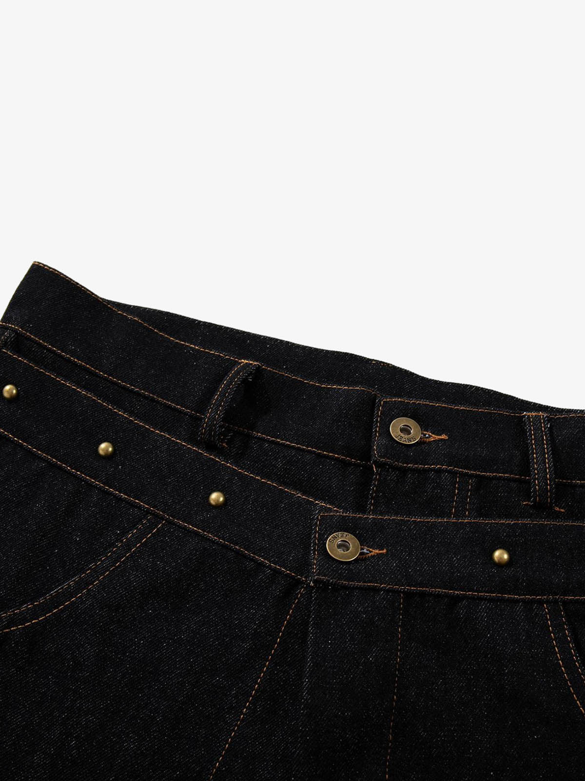 Double-Waisted Multi-Button Denim Jorts