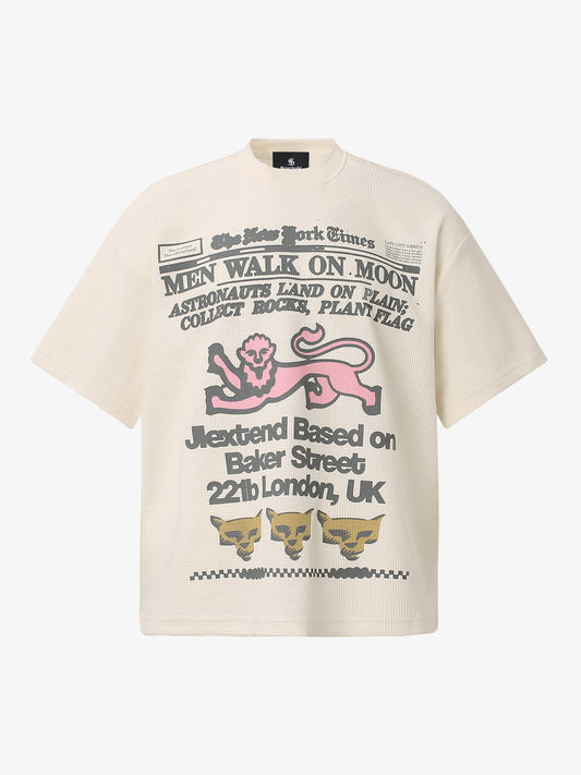 Waffle Knit Fun Graphic T-Shirt 