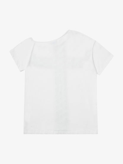 Black Cotton T-Shirt with Silver Studs and Bleach Spray Graphic