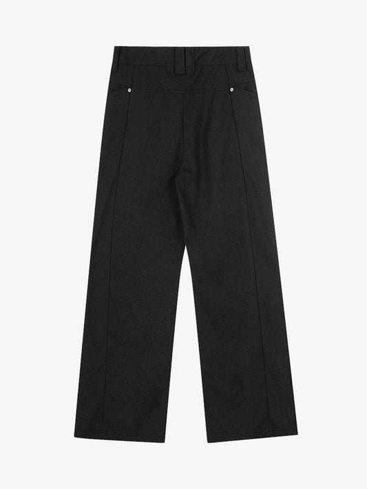 Pleated Deconstructed Tailored Pocket Casual Pants 