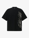 Side Script Waffle Knit T-Shirt