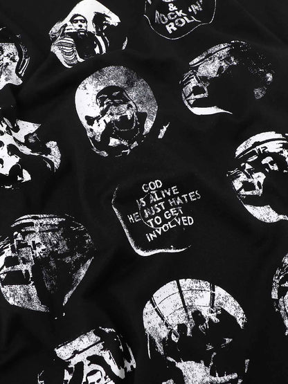 Striped Dark Graphic Long Sleeve Tee