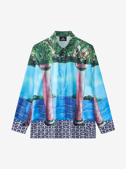Vintage Roman Pillar Seascape Shirt