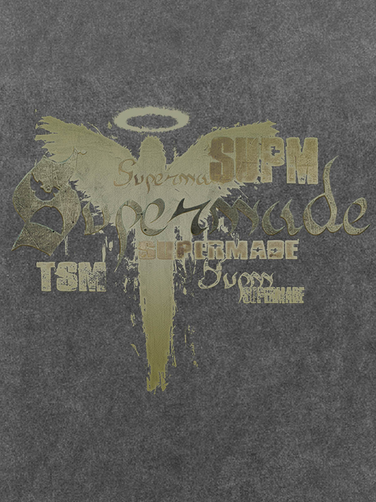 Distressed Washed Gothic Angel Graphic T-Shirt 