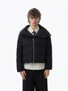 Vintage Asymmetric Zip High-Neck Puffer Jacket 