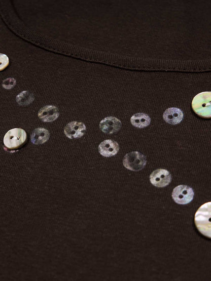 Thesupermade Button Detail Slim Tank Top