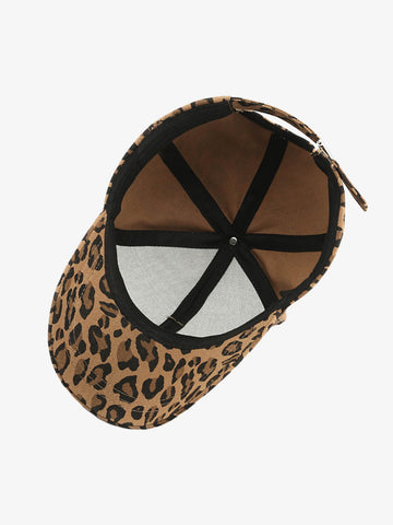 Retro Leopard Print Curved Baseball Cap 