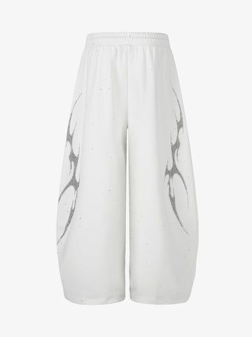 Thorn Graphic Rhinestone Baggy Sweatpants