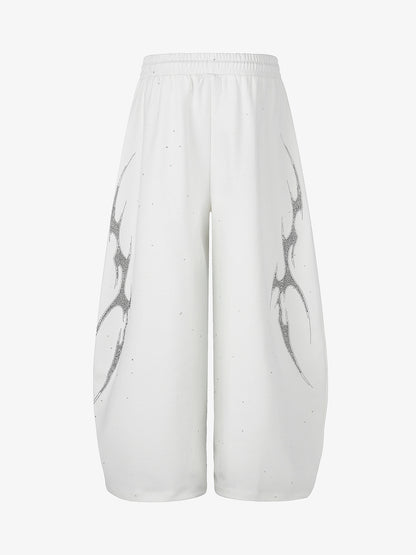 Thorn Graphic Rhinestone Baggy Sweatpants