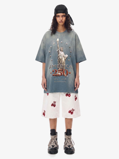 Liberty Statue Chrome Washed T-Shirt