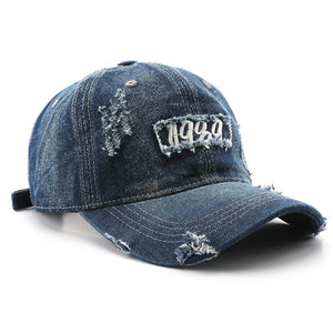 1989 Embroidery Distressed Denim Baseball Cap 
