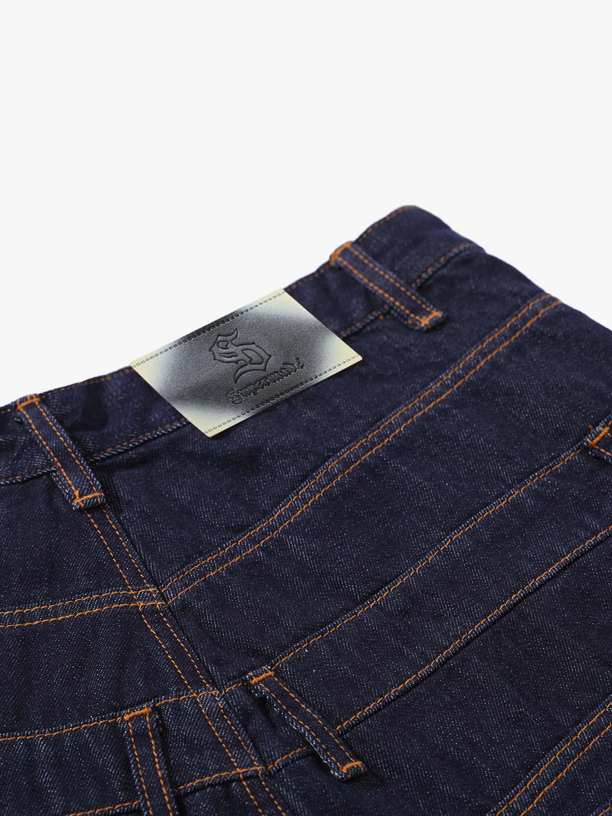 Studded Double-Waist Wide-Leg Jorts 