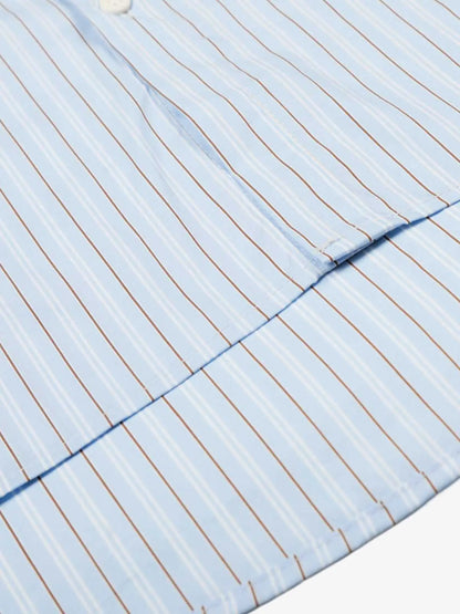 Fun Graffiti Striped Graphic Button-Up Shirt 