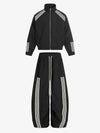 Striped Zip-Up Track Jacket and Wide-Leg Track Pants Set 