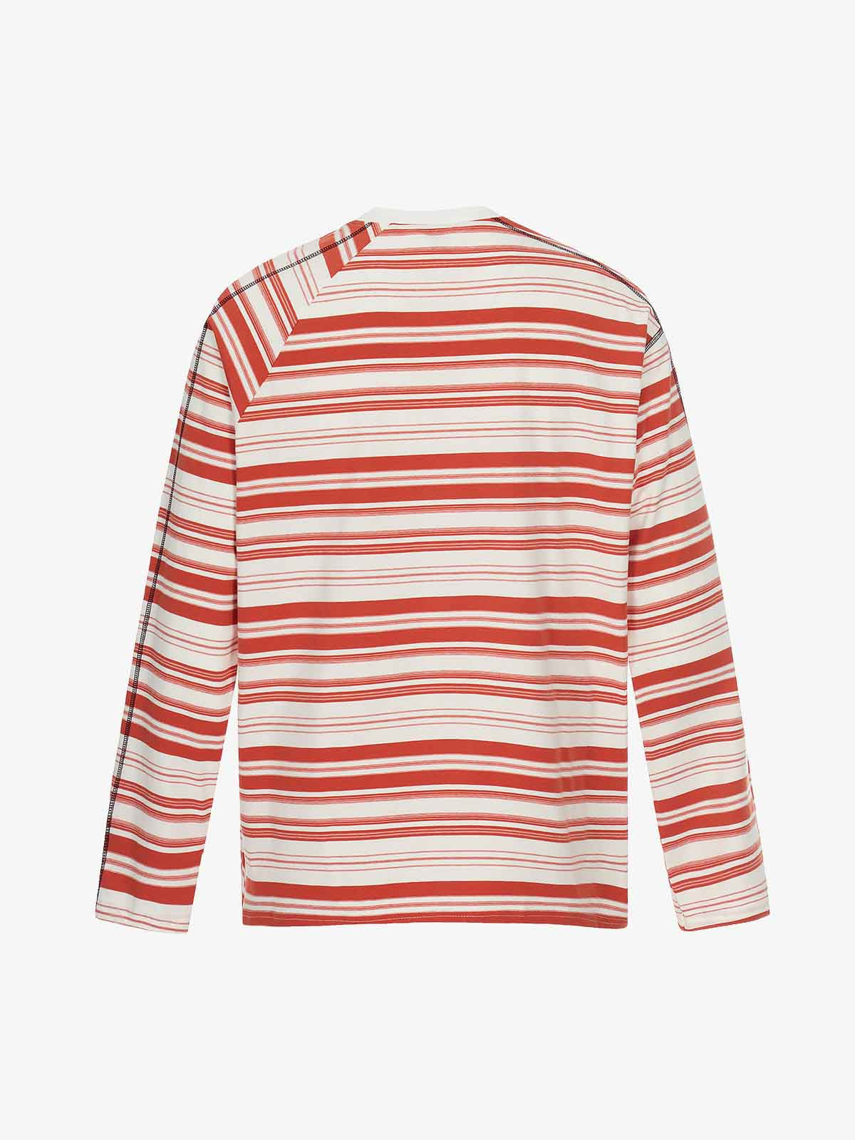 Color Block Striped Embroidered Long Sleeve T-Shirt 