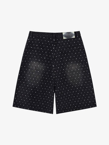 Pearl Embroidered Denim Shorts