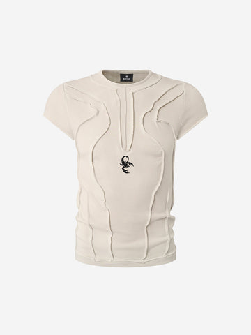 Scorpion Embroidered Exposed-Seam T-Shirt