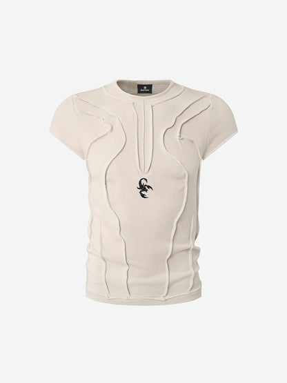 Scorpion Embroidered Exposed-Seam T-Shirt
