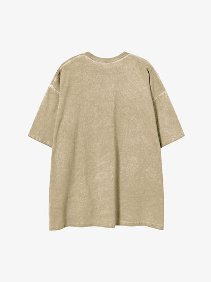 Acid Wash Figure Graphic Oversized T-Shirt