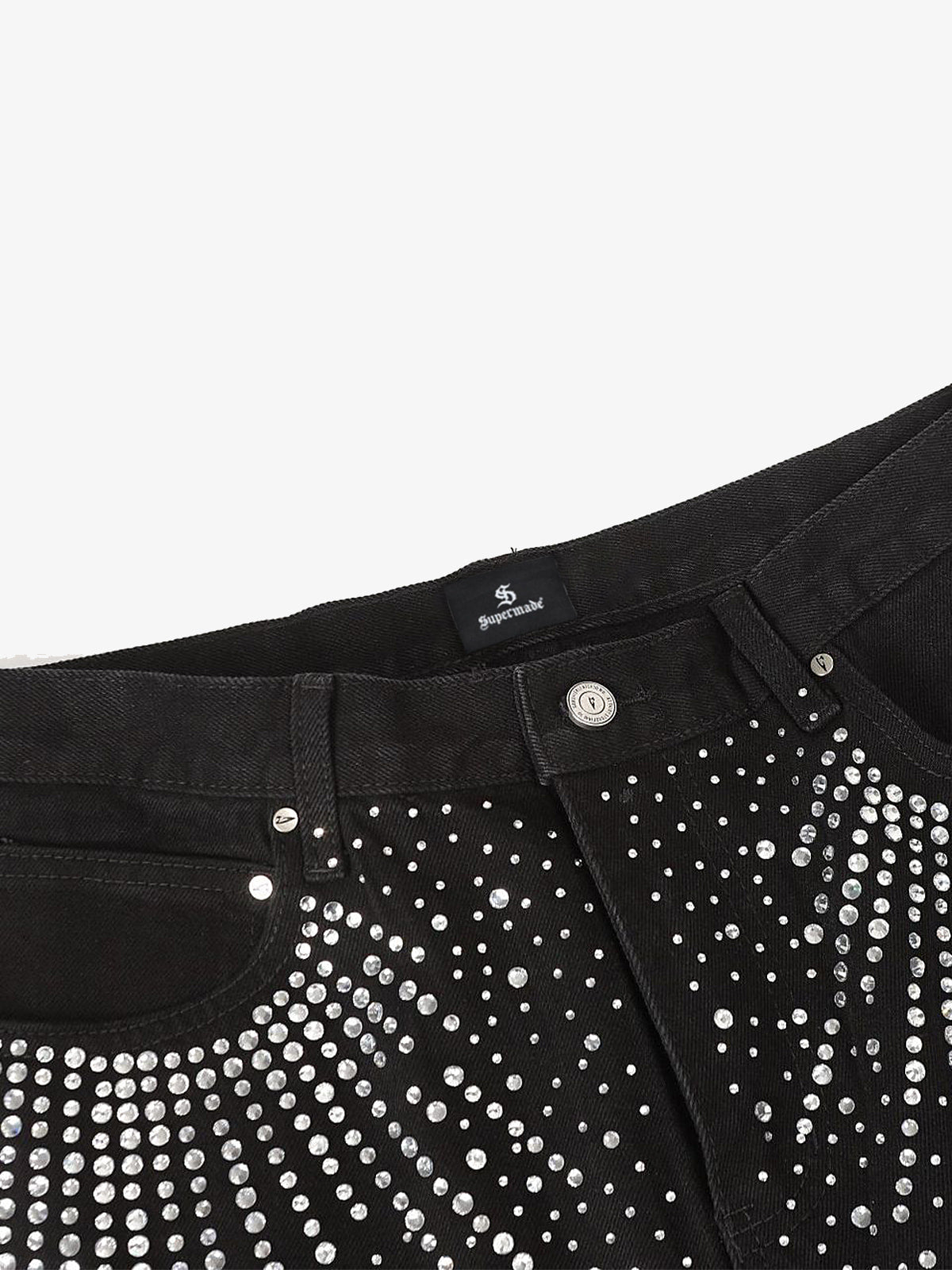 Stylish Wide-Leg Pants with Sparkling Studs for Women 