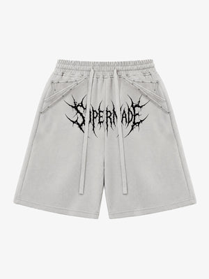 Light Gray Corduroy Relaxed Fit Shorts