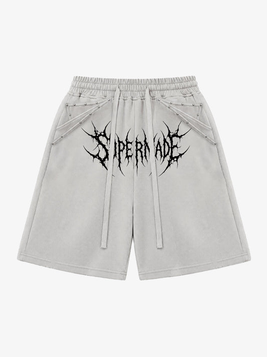 Light Gray Corduroy Relaxed Fit Shorts