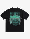 Dark Grid Skull Graphic T-Shirt 