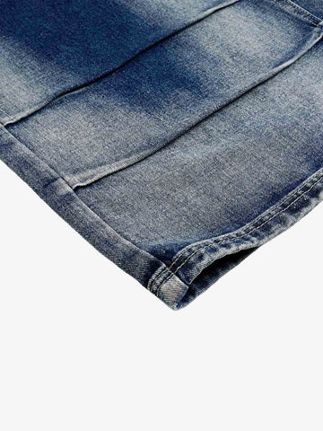 Belted Curved Seam Wide Leg Jorts
