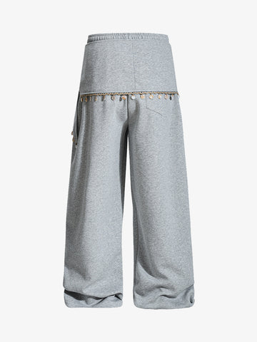 Street Detachable Flap Lace-up Jogger Pants 