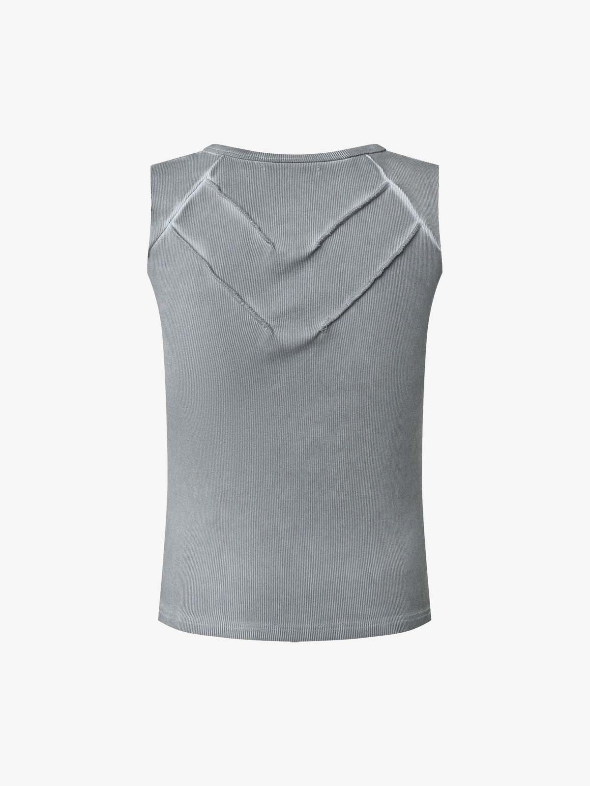 Exposed Seams Washed Knit Vest