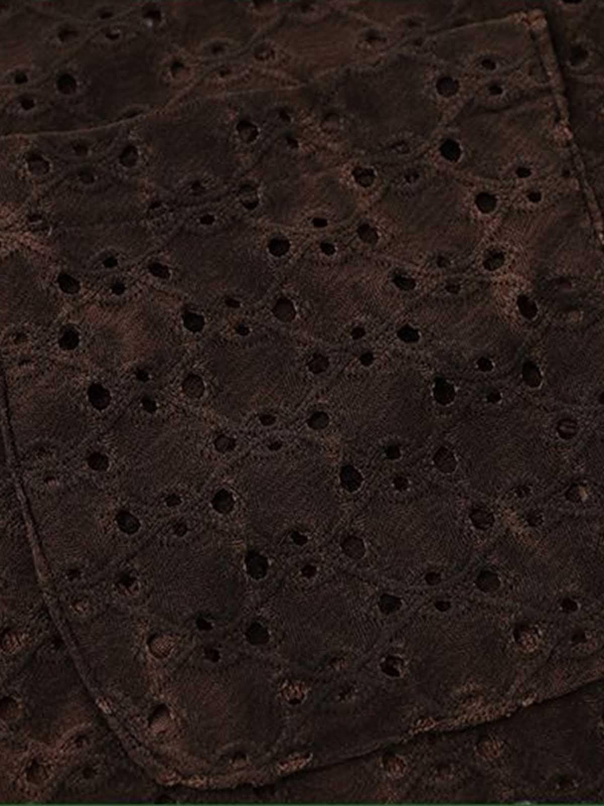 Perforated Acid-Wash Short Sleeve Shirt 