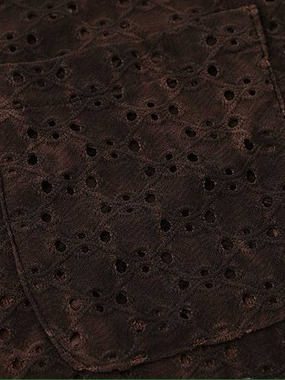 Perforated Acid-Wash Short Sleeve Shirt 