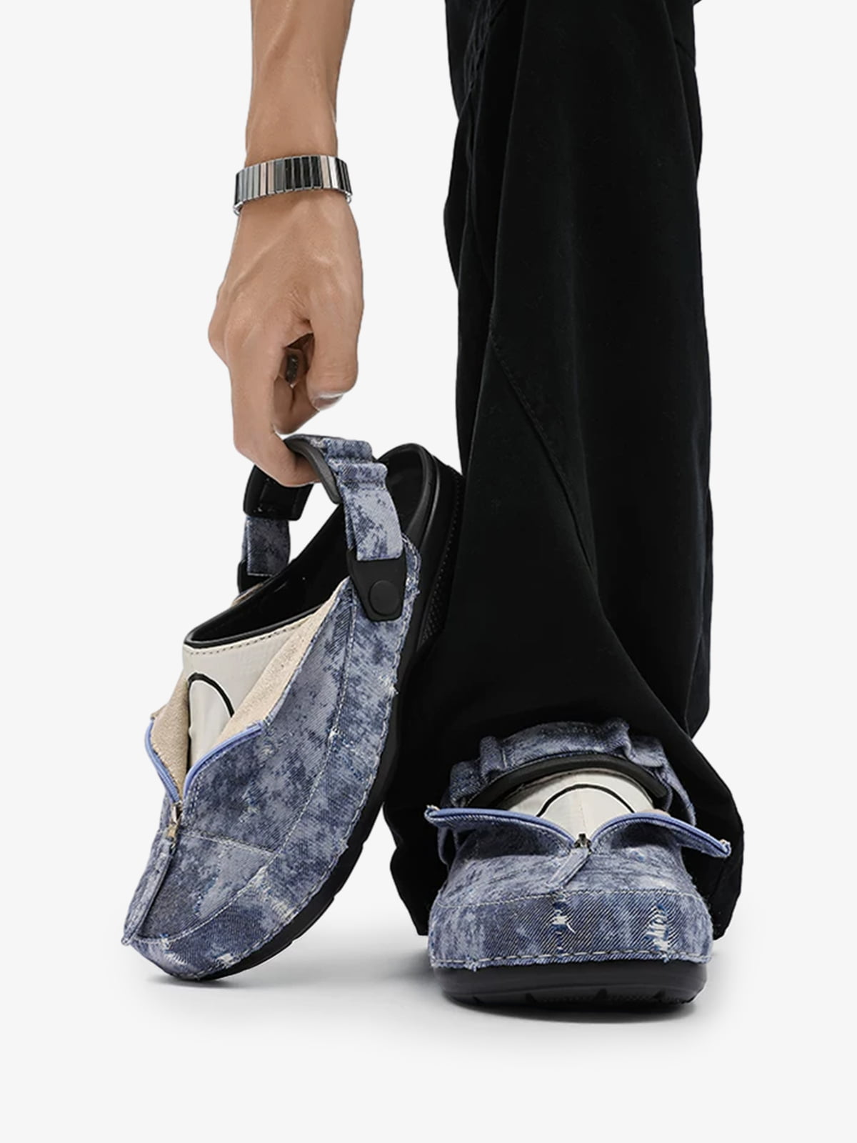 Faux Leather Slip-On Sandals