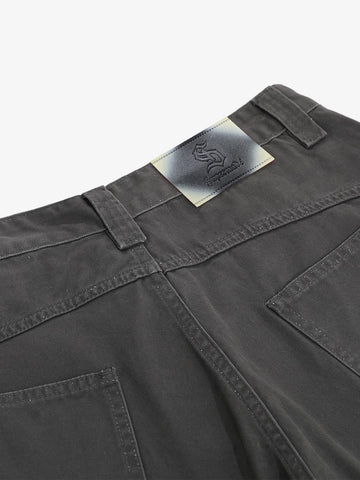 Vintage Distressed Multi Pocket Wide Leg Cargo Shorts