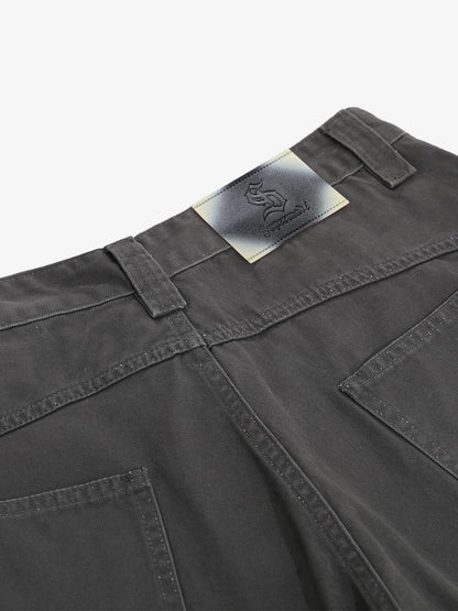 Vintage Distressed Multi Pocket Wide Leg Cargo Shorts