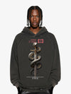 Vintage Washed Snake Staff Graphic Hoodie 