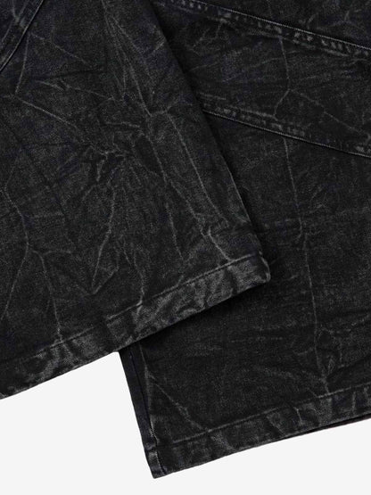 High Street Functional Structured Design Tie-Dye Baggy Jeans 